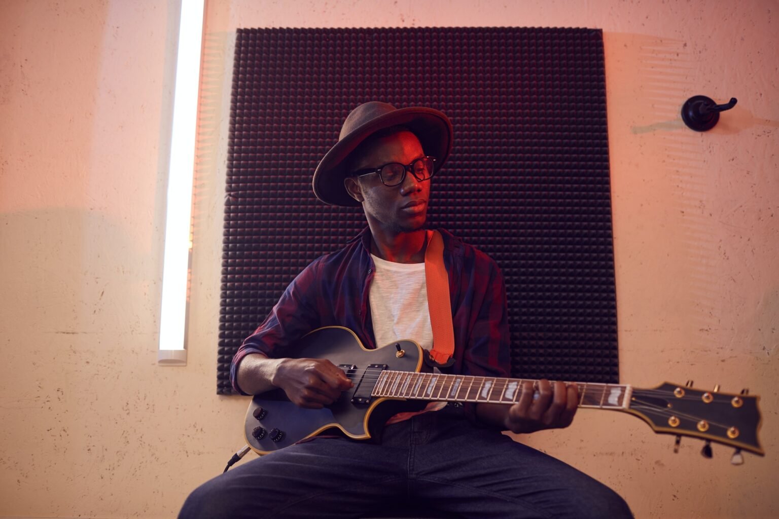 African American Man Playing Guitar